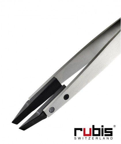 Rubis Switzerland Tweezers Classic Techno Slanted tips Steel Men collection