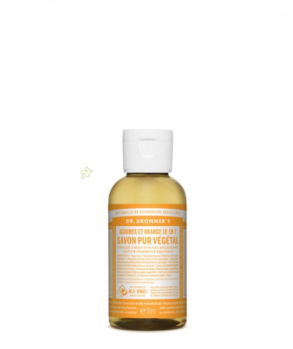 Dr. Bronner's Liquid Soap Citrus Orange travel mini Organic 60ml - 2 oz.