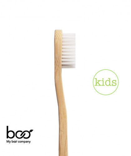 My Boo Company - Brosse à Dents recyclable en Bambou - Enfant (poils souples) blanc nylon sans BPA compostable écologique
