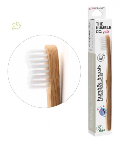 Bamboo Toothbrush Humble Brush Kids - white ultra soft bristles Vegan recyclable