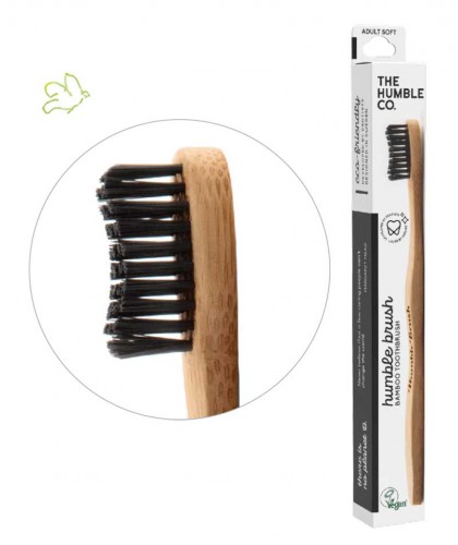 Bamboo Toothbrush Humble Brush Adult - black Soft Nylon bristles Vegan