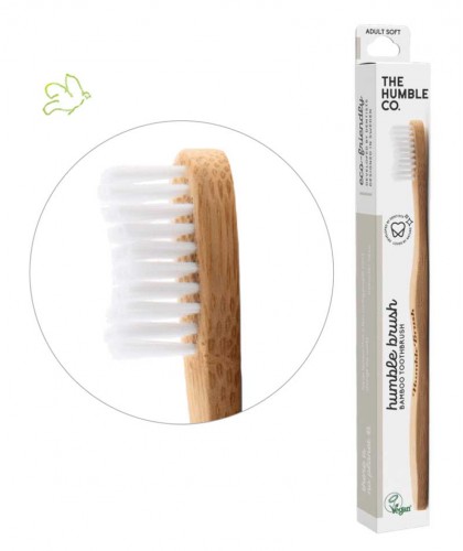 Brosse à Dents en Bambou Humble Brush Adulte - blanc poils souples Vegan Cruelty free