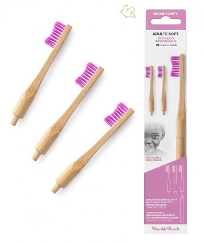 Humble Brush Bamboo Toothbrush with replaceable heads removable Vegan sustainable zero waste