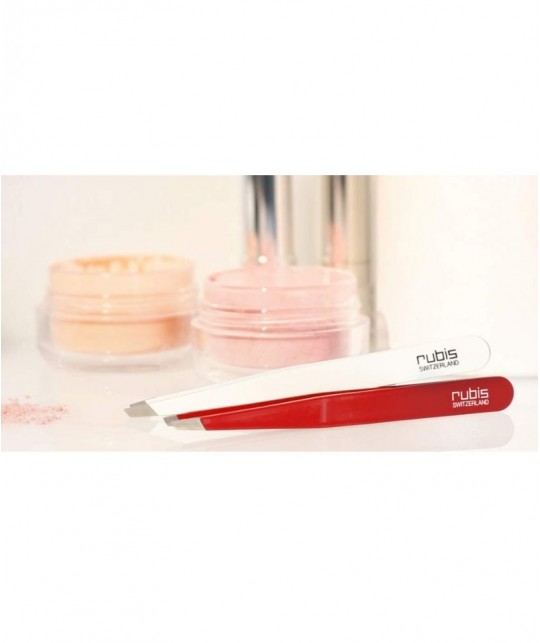 RUBIS Switzerland Tweezers Classic - slanted tips luxury eyebrows professional beauty