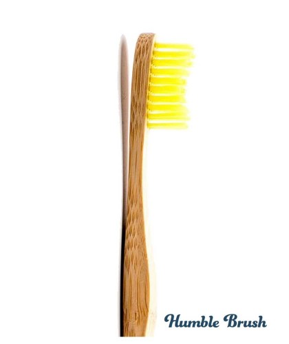 Humble Brush Bamboo Toothbrush Adult - yellow Soft Nylon bristles Vegan