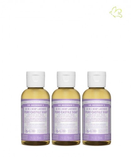 Dr. Bronner's Set 3 organic Liquid Soaps Lavender travel size