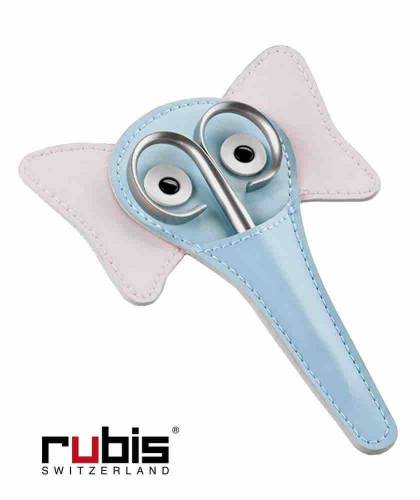 Baby Nail Scissors RUBIS Switzerland Elephant Pouch leather pouch gift kids