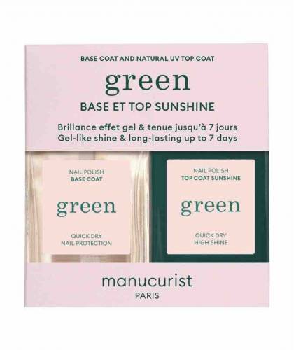 Manucurist Duo Set Nail Polish GREEN Base & Top coat Sunshine gift