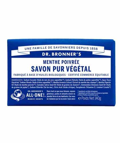 Dr. Bronner's Organic Bar Soap Peppermint Vegan
