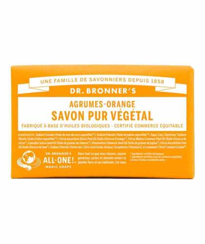 Dr. Bronner's Organic Bar Soap Citrus Orange