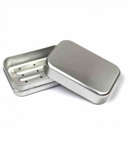 Travel Soap Box with Drip Tray aluminium sustainable Les Essentiels