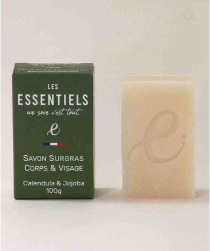 Organic moisturizing soap Calendula & Jojoba cosmetics from France Les Essentiels