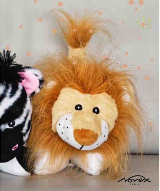 Stuffed Animal Heating Pillow LION removable microwave l'Officina Paris gift kids