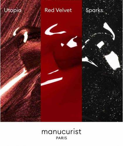 Manucurist Nail Polish Green™ sparkling Holiday Gift Set Utopia Sparks Red Velvet Glitter