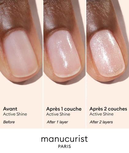 Manucurist Nagelpflege Active Shine Highlighter Green Pflegelack Glow Nagellack Maniküre Perlmutt Schimmer nude beige