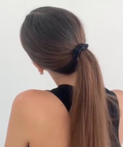 Chouchou en Soie BACHCA noir accessoires cheveux scrunchy coiffure l'Officina Paris