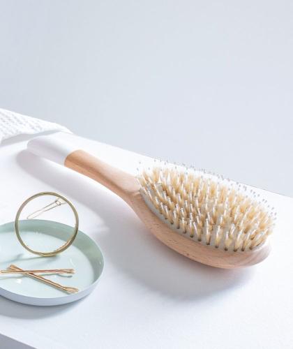 Detangling Hair Brush Boar & Nylon Bristles natural wood BACHCA Paris l'Officina