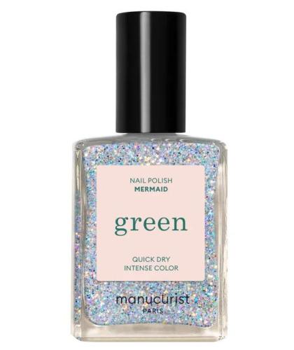 Manucurist Nail Polish GREEN Mermaid silver glittery sparkle
