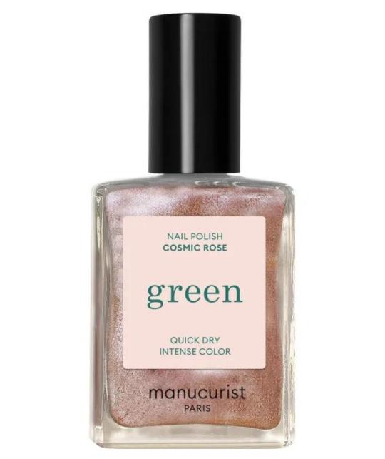 Manucurist Nagellack GREEN irisierendes Rosa Champagner Cosmic Rose Silber Schimmer l'Officina Paris Naturkosmetik