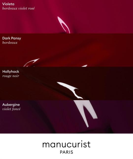 Vernis rouge foncé aubergine GREEN Manucurist Hollyhock rouge noir l'Officina Paris