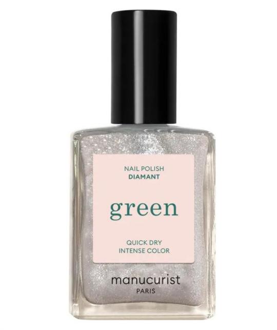 Vernis transparent pailleté Manucurist GREEN Diamant argenté l'Officina Paris