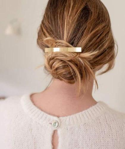 Gold Metal Barrette BACHCHA Paris hair clip hairstyle accessories l'Officina