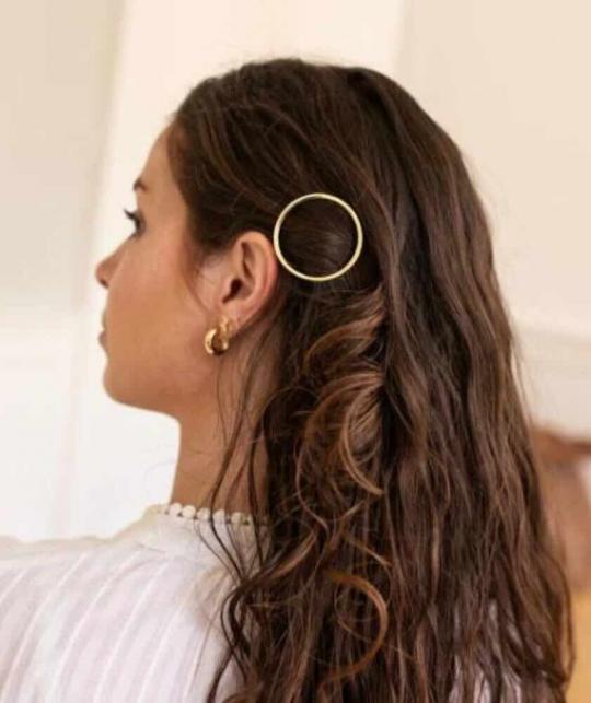 BACHCA Paris Round Hair Clip Gold Metal Barrette Circle Accessories Emma Hairstyle l'Officina