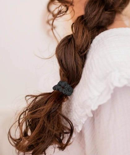 Scrunchies Black Silk BACHCA Paris Hair Accessories Hairstyle l'Officina