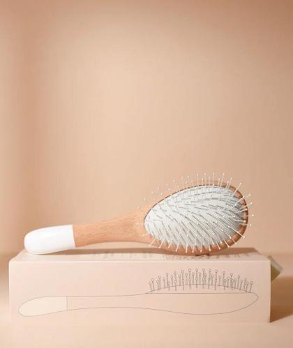 BACHCA Paris | Soft Bristle Hair Brush wooden handle Detangle small size Kids children