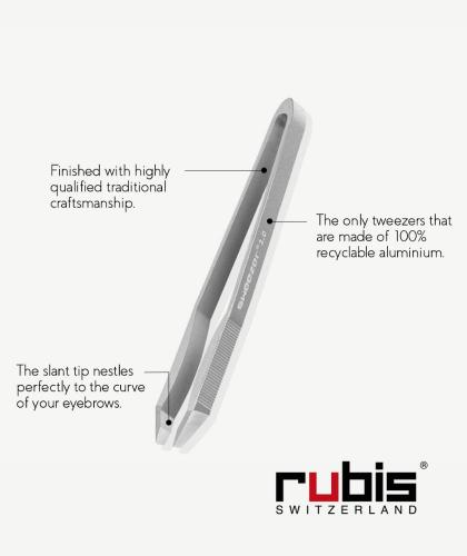 RUBIS Tweezers eyebrows Sweezer 2.0 Silver Switzerland aluminium slanted tips