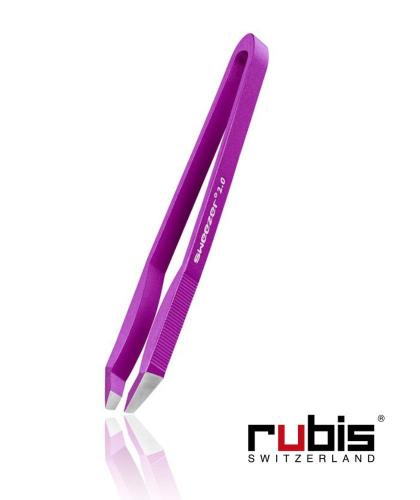 Pince à Épiler RUBIS Sweezer 2.0 Sourcils mors biais violet aluminium recyclable Switzerland