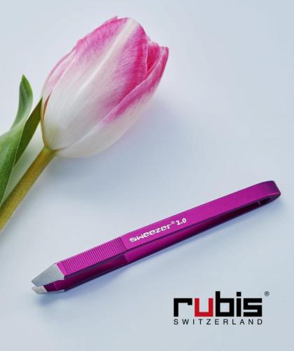 RUBIS Tweezers eyebrows Sweezer 2.0 purple Switzerland aluminium slanted tips