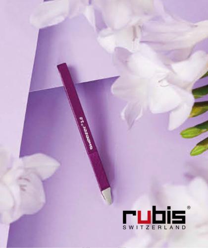 RUBIS Tweezers eyebrows Sweezer 2.0 purple Switzerland aluminium slanted tips