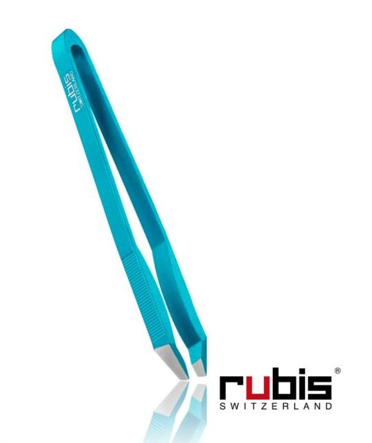 RUBIS Pince à Épiler Sweezer 2.0 Sourcils mors biais bleu aluminium recyclable Switzerland