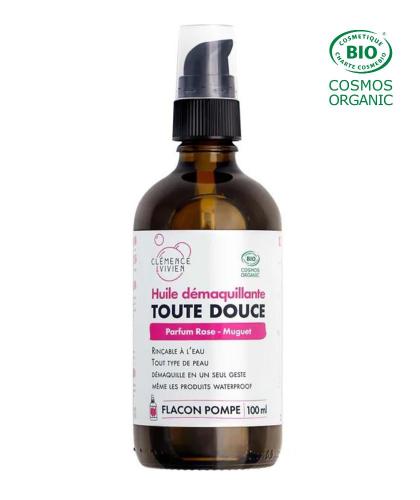 Clémence & Vivien Huile Démaquillante rinçable bio Toute Douce Rose Muguet