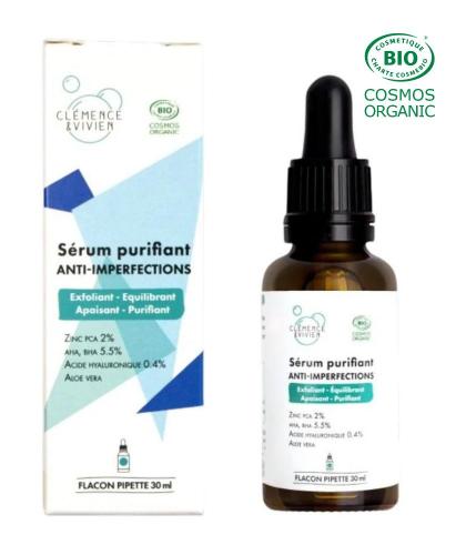 Clémence & Vivien Sérum Purifiant Anti-Imperfections bio Acne peau grasse cosmétique naturelle l'Officina Paris