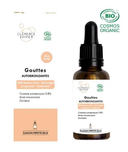 Self-tanning Drops Clémence & Vivien hyaluronic acid organic skincare l'Officina Paris