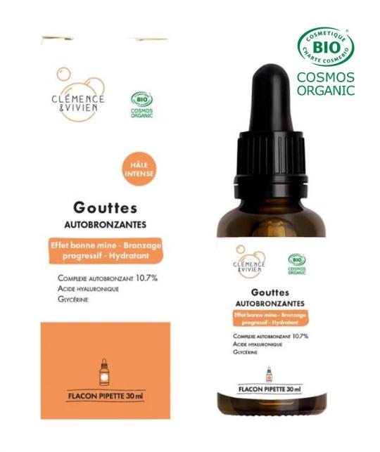 Natural Self-tanning Drops hyaluronic acid Clémence & Vivien organic skincare l'Officina Paris