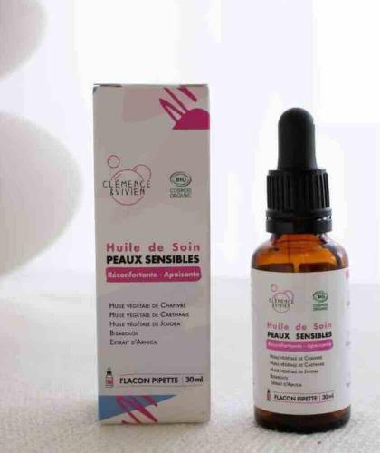 Natural Facial Oil sensitive skin Organic cosmetics Clémence & Vivien l'Officina Paris