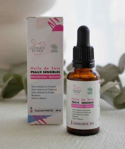 Natural Facial Oil sensitive skin Organic cosmetics Clémence & Vivien l'Officina Paris