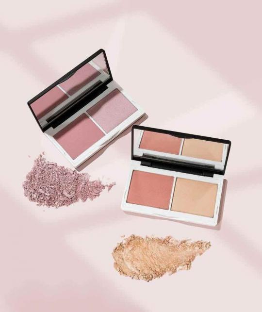 Lily Lolo Cheek Duo Coralista peach shimmery mineral cosmetics natural beauty clean