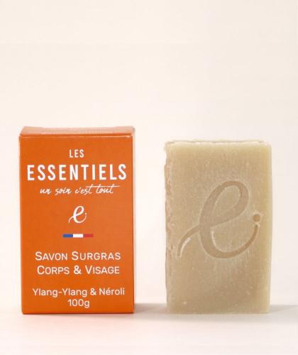 Organic moisturizing soap Ylang Ylang & Neroli natural skincare Provence certified Les Essentiels