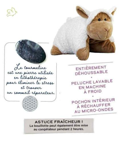 Bouillotte Peluche Coussin Chauffant MOUTON déhoussable micro-ondes l'Officina Paris