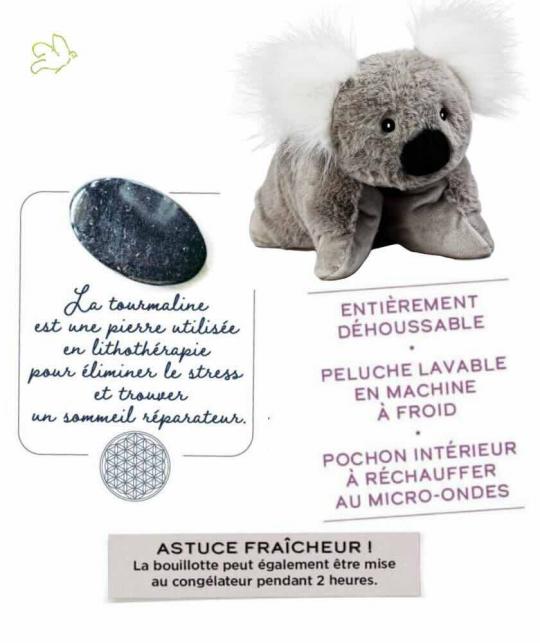 Kuscheltier Wärmekissen - KOALA Bär l'Officina Paris Mikrowelle herausnehmbar waschbar Geschenk Kinder