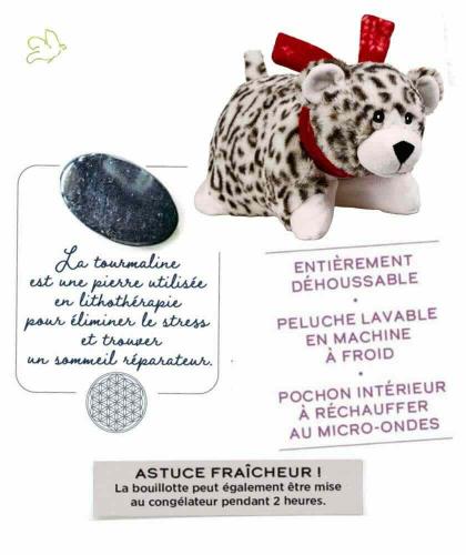 Bouillotte Peluche Coussin Chauffant Bébé Léopard déhoussable micro-ondes l'Officina Paris