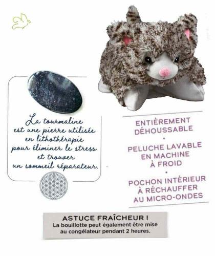 Bouillotte Peluche Coussin Chauffant CHATON déhoussable micro-ondes l'Officina Paris cadeau enfant