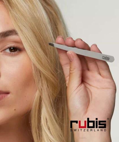 RUBIS Switzerland Pinzette Classic schräg - Inox Augenbrauen Beauty Kosmetik