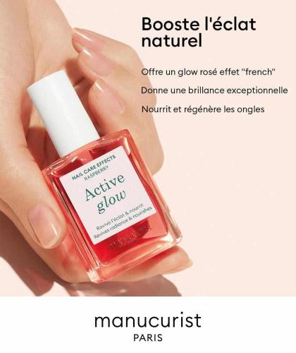 Manucurist Green Active Glow nail care polish rose peach color healthy glow Raspberry