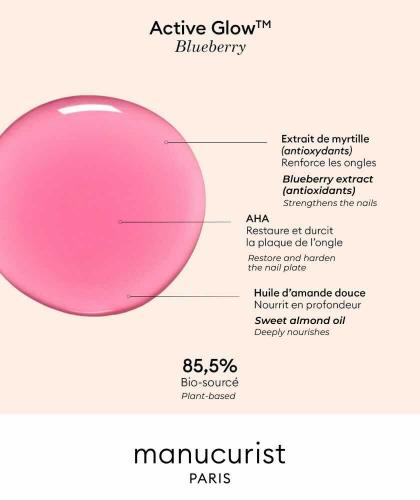 Active Glow Manucurist Green nail care polish pink rose healthy glow Blueberry