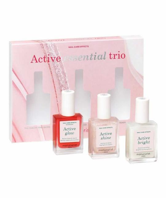 Nail care manicure Gift Set Active™ Essential Trio Manucurist 3 nail care polishes natural beauty l'Officina Paris